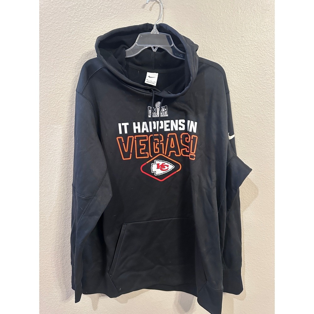 Nike Kansas City Chiefs Super Bowl LVIII It Happens In Vegas Hoodie XXL